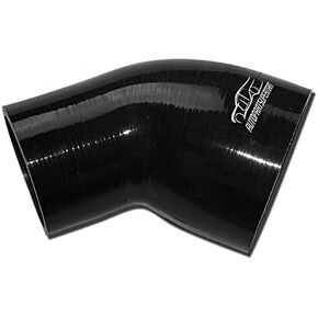4-ply Silicone Joiner 45 Degree Bend Reducer Elbow Turbo Hose Black 76mm - 89mm (3" - 3.5")