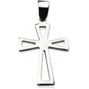 Open Cross Pendant Sterling Silver 925 Necklace Charm Religious Christening Baptism Unisex Present Jewelry