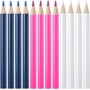 PAGOW 12 Pcs Sewing Pencil for Fabric, Sewing Fabric Marking Pencils, Washable Fabric Tailor Markers for Sewing Dressmaker Craft (3 Colors)