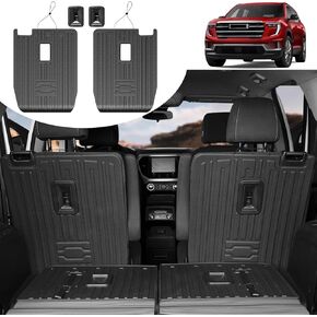 Floor Mats Compatible with 2017-2023 GMC Acadia-All Weather Cargo Liner with Backrest Mat for GMC Acadia Denali Accessories-6 Passenger Only 2023 2022 2021