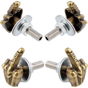Lunsom License Plate Screw Kit, Finger License Plate Screws Fastener 4PCS License Plate Frames Bolt Fit for Most Vehicles Motorcycles,Bronze