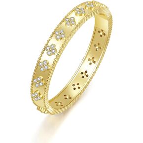 AIMADE 18k Gold Plated Lucky Clover Bracelet Bangle for Women Simple Cute Trendy Bracelet Jewelry Gifts