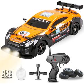 Liberty Imports RC Drift Car 1/16 2.4GHz 4WD Remote Control Sport Racing On-Road Vehicle with LED Light, Batteries and Drift Tires (White)