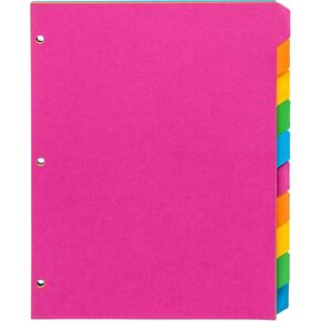 Pukka Pad 10 Part Dividers - 1 Pack of 10 Tab Set, 3-Ring Binder Compatible, 8 1/2 x 11 Inches - Bright Colors