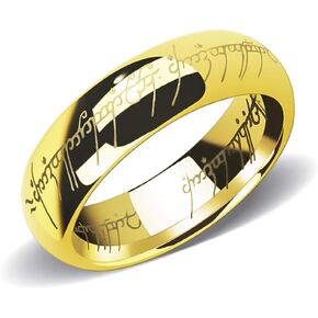 6mm Dome The One Ring Lord of The Rings Style Tungsten Gold Plated Tungsten Carbide Lord Rings Laser