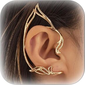2PCS Elf Ear Cuffs for Women Girls Fairy Ear Cuffs Non Piercing Elf Fairy Earrings Cuff Wrap Clip-on Earrings for Fantasy Fairy Halloween Christmas Party Cosplay Costume