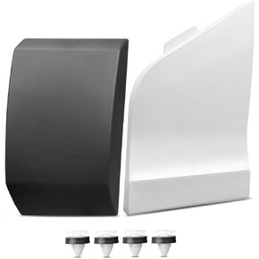Fuel Door Gas Cap Hatch Cover and Pillar Moulding Trim Compatible with Ford Transit 150 250 350 2015-2019 Replace BK3Z-6129077-AA CK4Z-61405A26-B for Left Driver Side Door White