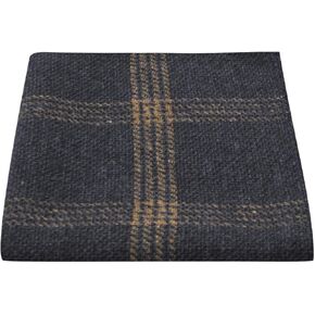 King & Priory Denim Blue & Orange Birdseye Check Pocket Square, Handkerchief