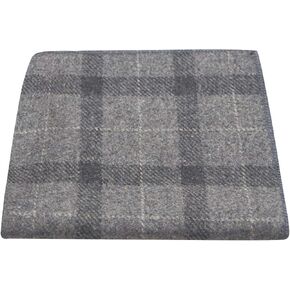 King & Priory Light Grey & Dark Grey Check Pocket Square, Tweed, Tartan, Plaid