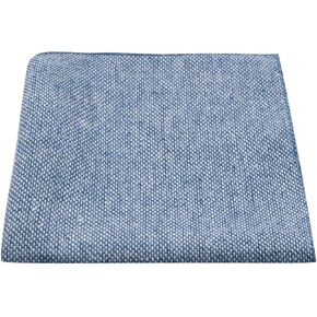 King & Priory Highland Weave Stonewashed Blue Pocket Square, Handkerchief