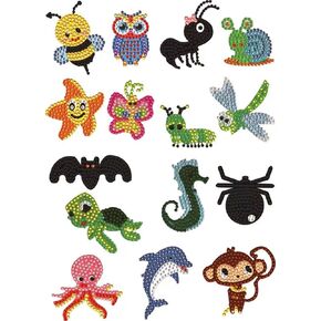 مجموعات ملصقات الرسم الفني الماسي 5D DIY، 15 قطعة من الملصقات الفنية الماسية ذات موضوع الحيوان، تناسب المبتدئين البالغين. in Kuwait