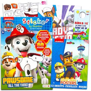 Paw Patrol Sticker by Number Book Set - Paw Patrol Skye Chase Activity Sticker Book Bundle with Sticker Mosaic Book Plus Coloring Pages, Stickers, More | Paw Patrol Activity Book for Kids