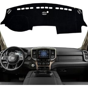 KEYOOG Dashboard Cover Dash Mat Fit for 2024-2019 Do-dge Ram 1500 2500 3500 (without HUD Models),Car Dash Board Mat Anti-Glare Carpet,Non-Slip Pad Sunshield Protector (Black)
