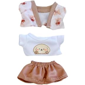 niannyyhouse 10cm~15cm Plush Doll Clothes Animal Print Coat T-Shirt Pants Stuffed Plush Toy Dressup