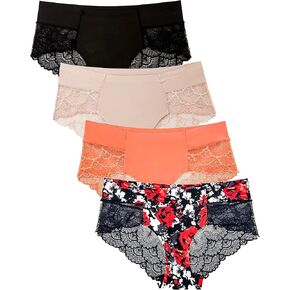 B2BODY Panties for Women Beautiful Lace Hipster Ladies Underwear Multi Pack