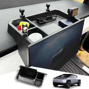 Center Console Organizer Behind Screen Storage Box for 2024 Tesla Cybertruck Accessories, Dashboard Hidden Tray for Cybertruck (Silicone)