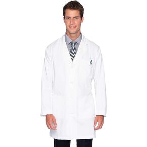 Essentials Relaxed Fit 5-Pocket 4-Button Mid-Length Lab Coat for Men 3124