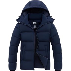 Skieer Men's Winter Coat Waterproof Warm Insulated Quilted Puffer Jacket with Detachable Hood