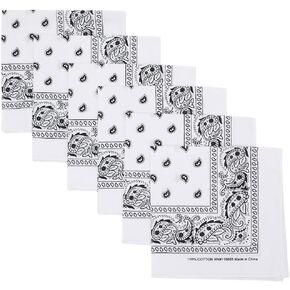 Bioworld Lightweight 22"x22" 6-Pack White Bandana Set