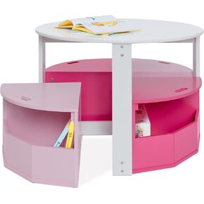 Milliard Kids Table and Chair Set- Activity Play Table for Toddlers-Round Nesting Design with 4 Storage Stools