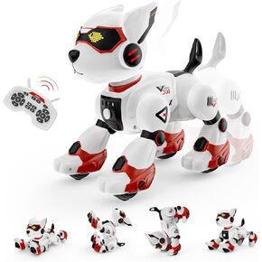 Robot Dog Toys for Kids Remote Control Interactive Robotic Pet Smart Programmable Puppy Electric Intelligent Robo Perro with Voice Control RC Stunt Music Imitation Animals Toy Girls Boys Gift