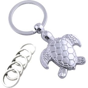 HXYCNNA Sea Turtle Keychain, Car Key Chain for Men/Women, Safety Keychain, Key Chain Charms with 5 Keyrings, Friends Birthday Gift Ideas