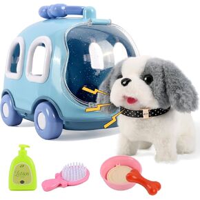 Dog Toys for Kids Girls, Realistic Dog Stuffed Animals, Toy Dogs That Walk and Bark Simulates of A Real Dog Walking and Swinging Tail,Gift for Girls Boys Age 3-6 Year Old