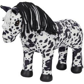 LeMieux Toy Pony Appaloosa Dakota - Plaitable Two-Tone White & Black Mane - Super Soft Coat for Brushing & Playing - One Size