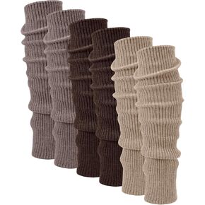 Shihanee 3 Pairs Cashmere Leg Warmers Women Soft Leg Warmer Wool Winter Warm Stockings Knit Long Leg Warmers Indoor/Outdoor