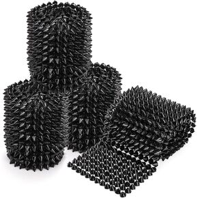 Peohud 4 Pack Sew Stitch on Spikes for Crafts, 1 Yard Cone Flatback Stud Rivets, DIY Punk Rock Trim Mesh Bead for Clothing, Shoes, Bags, Performance, Arts and Halloween Costume Decoration