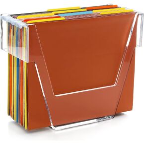 Hanging File Organizer, Letter Size Acrylic Hanging File Folder Frame, Portable File Holder Storage Rack for Desk Home Office or Cabinet - 1 Pack