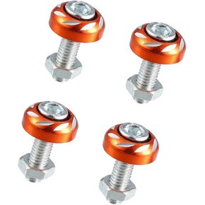 ACROPIX 4 Pcs Aluminum Alloy License Plate Bolt Screw Nuts for Car Motorcycle Orange Car Parts