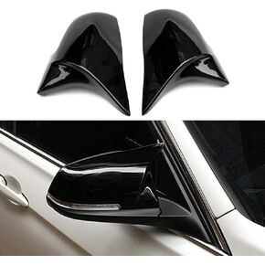 Door Rearview Mirror Cover Cap Replacement for BMW F20 F22 F23 F30 F31 F32 F33 F36 F87 M2 X1 E84 (Glossy Black)