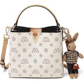 FOXLOVER PVC Crossbody Bags for Women Doll Hanging Decoration Small Top-handle Purses Lightweight