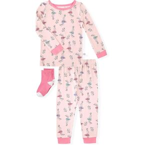 Sleep On It Toddler Girls Pajamas Sets for Kids Snug Fit Girls Sleepwear With Matching Socks