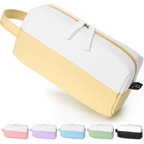 Sooez Big Capacity Pencil Case, Cute Two-Tone Pencil Pouch Aesthetic, Large Capacity Pen Bag with 4 Compartments, Soft Pencil Case Organizer with Zipper & Handle, Pencil Holder Pouch for Teen Girls