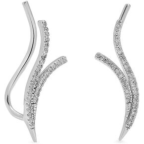 Dazzlingrock Collection 0.20 Carat (ctw) Round White Diamond Crawler Climber Earrings for Women in 14K Gold