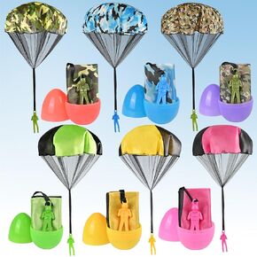 Easter Basket Stuffers for Kids, 6 Pack Prefilled Jumbo Plastic Easter Egg with Parachute Toy Inside Easter Toys for Boys Girls Easter Gifts Party Favors