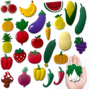 25pcs Refrigerator Magnets for Kids - Fridge Magnet for Toddlers 1-3 Kids Magnets for Fridge Baby Educational Gift, Fruit and Vegetable Magnets for Kids