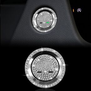 TOMALL Bling Car Engine Start Button Cover Compatible with Cadillac CT6 XT5 XTS Diamond Push Start Stop Button Ring Sticker Bling Engine Ignition Ring Emblem Cap for Women Sparkly Accessory for Car