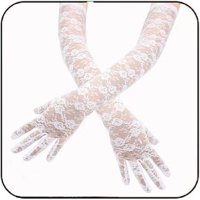 Latious Lace Gloves Long Floral Gloves 1920s Elbow Length Halloween Gloves for Women for Women