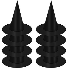 8Pcs Halloween Witch Hats Black Hanging Floating Witch Hat Costume Suitable for Halloween Party Decoration