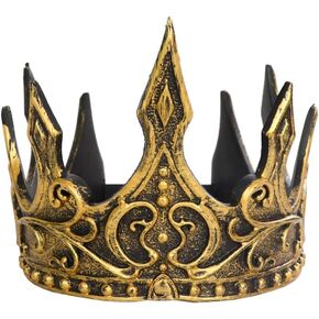 Royal King Crown, Prince Tiara King Costume Accessories, Adult Ancient Prince Crown for Halloween Birthday Wedding Cosplay