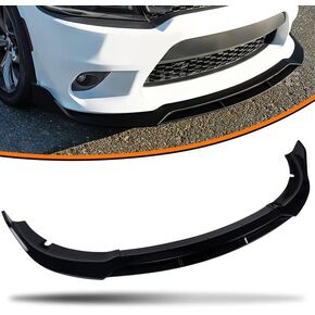 Car Front Bumper Lip Fit for Dodge Charger SRT 2015-2022,4pcs ABS Car Front Spoiler Diffuser Splitter,Painted Glossy Black