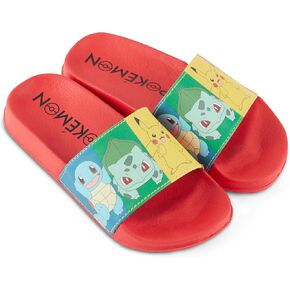 Pokemon Boys Pikachu Slide Sandals Pikachu Shoes - Pikachu, Ash, Charmander, Squirtle, and Bulbasaur Slides