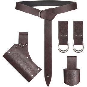 Ultrafun Renaissance Accessories Medieval Belt Skirt Hike Sword Frog Axe Holster for Halloween Knight Pirate Costume