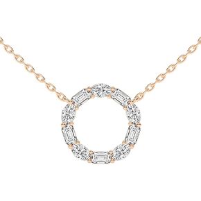 Circle Loop Lab Grown Diamond Pendant Necklace For Women In 14K Gold Platinum (3 cttw, F-G Color, VS1-VS2 Clarity) IGI Certified