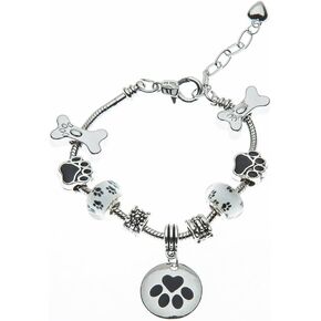 Infinity Collection Dog Charm Bracelet - Paw Print Jewelry- Dog Lovers Bracelet- Dog Owner Bracelet - Gift for Dog Lovers