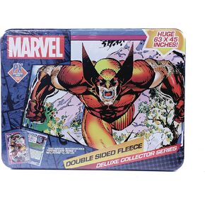 San Diego Previews Exclusive 2023 Marvel Wolverine Card PX Deluxe Fleece Blanket and Tin