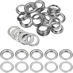 HARFINGTON 20 Sets Grommets Eyelets with Washers 1" Copper Grommet Tool Kit Fasteners Kit for Leather Canvas Fabric DIY Crafts, Silver Tone